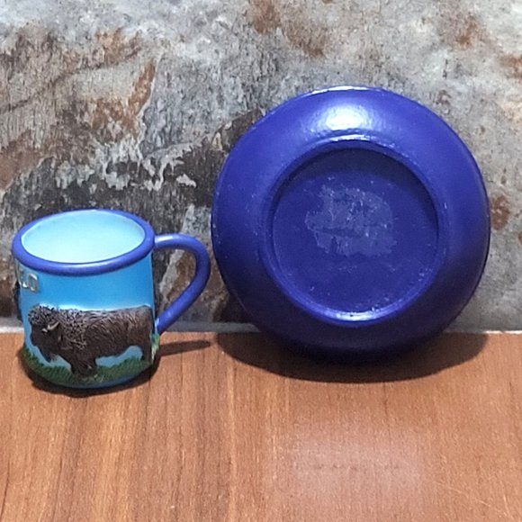 VTG SNCO Miniature Decorative South Dakota Plate & Buffalo Mug Set 1999 - Picture 3 of 12